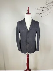 UNITED ARROWS メンズ ウール ジャケット ブラック 【c0284】