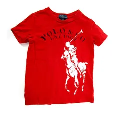 ポロ バイ ラルフローレン Polo by Ralph Lauren Tシャツ クルーネック プリント 半袖 レッド 赤 6