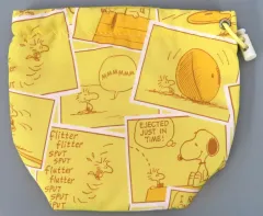 【中古】バッグ イエロー ミニ巾着 Comic travel series 「PEANUTS(SNOOPY)」