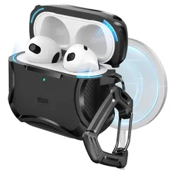 【特価】ESR AirPods 第4世代ケース (HaloLock) AirPods 第4世代 ケース(2024) (USB-C) 対応 MagSafe 対応 強力落下防止 マグネット蓋 Cyberシリーズ ブラック