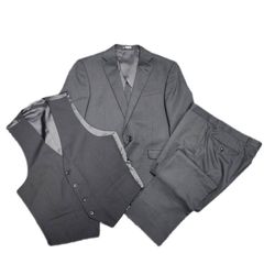 SUIT SELECT スーツセレクト スリーピース メンズ スーツ ベスト ズボン ブラック カバー付き 【美品】 32406R20