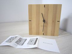 NENRIN CLOCK SHIMA 縞 吉祥文様 置時計 壁掛け アナログ時計 テーブルクロック 木製 インテリア【中古】MO6072SUZ【Shops 匿名配送】