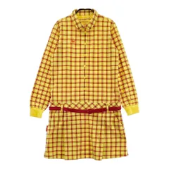サイズ：M LE COQ GOLF ルコックゴルフ  長袖ワンピース チェック柄 イエロー系 [240101421884] ゴルフウェア レディース ストスト