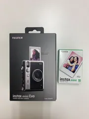 フジフイルム インスタントカメラ instax mini Evo 「チェキ」BLACK USB Type-C対応 ＋フィルム