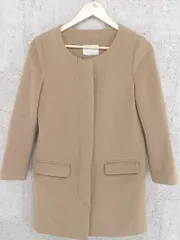 ◇ IENA イエナ 長袖 ノーカラー コート ベージュ レディース  【中古】 【1002799969352】