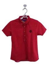 【美品】BEAMS GOLF(ビームスゴルフ) ポロシャツ 赤白ドット柄 レディース S ゴルフ用品 2410-0739 中古