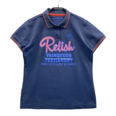 サイズ：L LE COQ GOLF ルコックゴルフ  半袖ポロシャツ ロゴ刺繍  ネイビー系 [240101535890] ゴルフウェア レディース ストスト