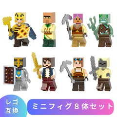 LEGO レゴ マインクラフト マイクラ 風 ブロック 互換 ミニフィグ 8体セット 村人 養蜂家 騎士 種類 フィギュア 村 tnt ウィザー 互換品 新作 人形 誕プレ
