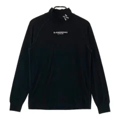 サイズ：M ST ANDREWS セントアンドリュース  ハイネック 長袖Tシャツ 微起毛  ブラック系 [240101444728] ゴルフウェア メンズ ストスト サイズ：M ST ANDREWS セントアンドリュース ハイネック 長袖T