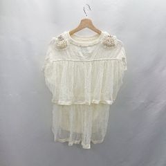 Anthropologie刺繍入り半袖ブラウス ホワイト - メルカリ
