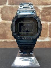 生産完了品 CASIO カシオ G-SHOCK Ｇショック 5000 SERIES GMW-B5000TCF-2JR スクエア フルメタル レーザー彫刻 ブルー カモ柄 カモフラージュ Bluetooth スマートフォンリンク タフソーラー 時計 _79