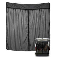 Tusamika 車用 防虫ネット トヨタ ハイエース 100~300系 1~7型 1989-2024 車網戸 車中泊 虫除け バイクドア用 强力マグネット固定 両面スライドファスナー 通気 取付簡単 アウトドア 防災（高さ約145cm x 幅約185cm）