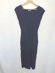 ◇ ⊂ JULIA BOUTIQUE ジュリアブティック リブニット ノースリーブ 膝下丈 ワンピース 表記なし ネイビー レディース E  【1506180004214】