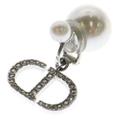Christian Dior (クリスチャンディオール) CDロゴ ラインストーン パールピアス シルバー イヤーアクセサリー SV
