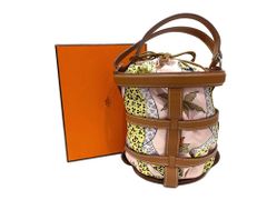 【美品】HERMES エルメス ミュザルディーヌ レオパード ヴォーエプソン×シルク ゴールド×ピンク シルバー金具 X刻印 中古 ハンドバッグ ショルダーバッグ レディース 女性用 ブラウン 茶色 ブランド 本革 レザー カーフ プレゼント ギフト レア