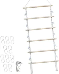 Mitoland 壁掛け収納 クリップ・S字フック 各10個付き ヘアピン ヘアゴム ヘアクリップ シュシュ カチューシャ ヘアバンド ジュエリー 木製(ホワイト,  フリー)