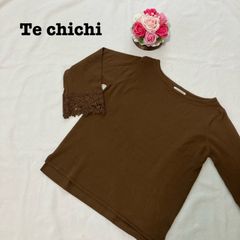 Te chichi テチチ　ニット　トップス　薄手　袖花柄デザイン　上品　美品