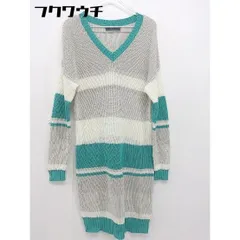 ◇ AZUL BY MOUSSY アズール バイマウジー 長袖 膝丈 ニット ワンピース サイズM グレー系 ホワイト グリーン系 レディース 【中古】 【1104260011765】のサムネイル