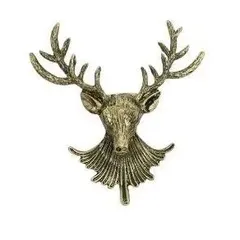 シカ ブローチ ゴールド ユニセックス おしゃれ かわいい 鹿 ツノ ペア アニマル バンビ アンティーク調 レトロ お揃い ギフト 贈り物 贈りもの 新品