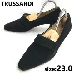 日本製★トラサルディ/TRUSSARDI★スエード/本革/レザーパンプス【size:23.0/黒/black】pumps/Shoes/heels/Made in Japan◆sH-087<sale>