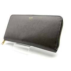 CELINE 財布 ラウンドジップ 新ロゴ グレー レザー 美品 - メルカリ
