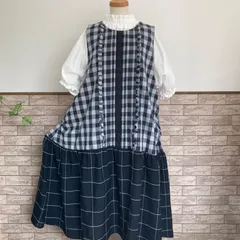 ギャザー切り替えマキシワンピース　チェック