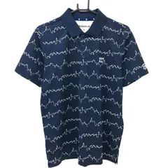 【超美品】アドミラル 半袖ポロシャツ ネイビー×白 総柄  メンズ L ゴルフウェア 2023年モデル Admiral