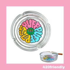 420friendly 「Puff Puff Pass. 吸う 吸う 渡す」オリジナル灰皿 - 限定タトゥーシール付き