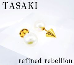 ☆美品☆ タサキ TASAKI リファインド リベリオン 750 YG ピアス アコヤ パール 7.5mm 2.5g