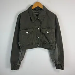 ZARA ザラ デニムジャケット オーバーサイズ レディース Mサイズ カーキ アースカラー 古着 ストリート アメカジ ショート丈　短丈