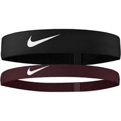 ナイキ NIKE フレックスヘッドバンド 2PK 2本セット メンズ レディース スポーツ  ヘアバンド 髪留め  ヘアアクセ トレーニング ランニング サッカー バスケ 黒 ボルドー系 バーガンディ/BN2077-053