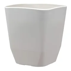 新品　鉢カバー プラ鉢 アトリエスクエア 290型 ホワイト 土容量14L 鉢 奥行29×幅29×高さ32.1㎝ インナーポットサイズ8号鉢 陶器風 シンプル アップルウェアー ポリ栓 観葉植物 日本製