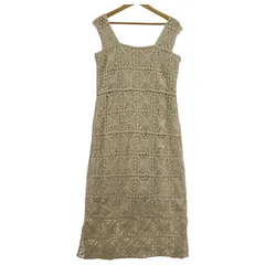 美品  Bab バブ タグ付き クロシェニット ロングワンピース sizeS/ベージュ