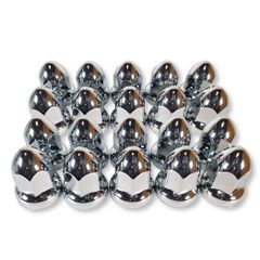 【迅速発送】トンガリ ナットキャップ 33mm H60 ISO クロームメッキ ドレスアップ アメリカン ユーロ カスタム トラック ダンプ 汎用品 デコトラ (20個セット(+予備))