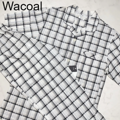 【新品タグ付き】Wacoal　ワコール　メンズ　ルームウェア　パジャマ　L　BL　ブラック　チェック　カップル　シンプル　プレゼント　ギフト