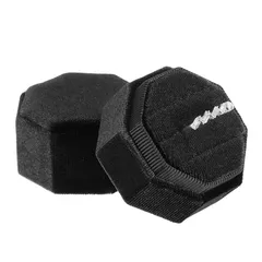 uxcell ベルベットリングボックス 3スロットオクタゴンウェディングリングディスプレイホルダーボックス宝飾品リングギフトボックスウェディングセレモニープロポーズエンゲージメント用（黒）