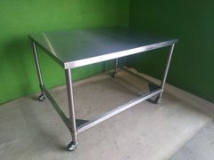 【クロムステン】キャスター付き作業台(W1200×D900×H800mm)■調理台・パーソナルデスク■C-1488