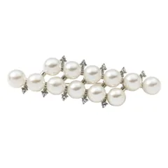 【シルバー×ワンサイズ】[Cream dot. クリームドット公式] ブローチ フォーマル 卒業式 卒園式 入学式 入園式 ママスーツ コサージュ 華やか ピン ダブルライン バー 横長 普段使い パール ビジュー 上品 エレガント 大人