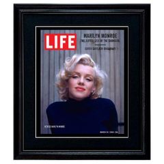 マリリンモンロー LIFE誌 すぐに飾れる額入り ビンテージ復刻表紙 ライフ アメリカ雑誌 1950年代 life ポスター 壁掛け 黒額