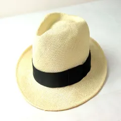 オーバーライド ハット 中折れ 麦わら帽子 日本製 ブランド レディース 58cmサイズ アイボリー override 【中古】