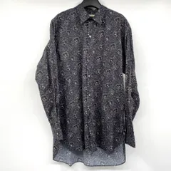 HEUGN パープルストライプ 長袖シャツ サイズ1 HEUGN Stripe Rob コットンオルタネイトストライプバンドカラー