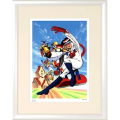額装版画 「タイムボカンシリーズ ヤッターマン 4 （大）」 タツノコプロ／監修　ジークレー版画　ジクレー　額入り　昭和のテレビアニメ　1977年TV放映　父の日　母の日　敬老の日　ギフト　誕生日プレゼント 半切【C8022】Yatterman