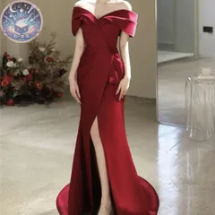 新品 未使用 オフショル シンプルなマーメイドイブニングドレス パーティードレス