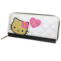 ハローキティ レディース長財布 ラウンド束入れ ラウンドファスナーロングウォレット ワッペンキティ 日焼け柄 サンリオ サンアート プレゼント キャラクター グッズ 