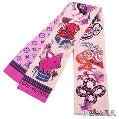 ルイヴィトン バンドー ピンク 花柄 フラワー スカーフ 402470 - メルカリ