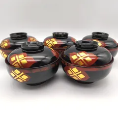 デッドストック！風情ある糸目挽きに有職菱草花文の映える秀衡椀2点（検輪島塗蒔絵椀 デッドストック！風情ある糸目挽きに有職菱草花文の映える秀衡椀