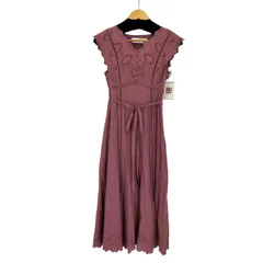 トッコクローゼット tocco closet ウエストりぼん付きコットンカットワークレース刺繍ワンピース レディース JPN：M 