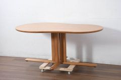 ★事前問合せ必須★ シラカワ shirakawa ネオ NEOシリーズ ダイニングテーブル 中古 美品 飛騨高山 家具ブランド オーク材 ひょうたん型 ネオテーブル 4人掛け 食卓 作業台 リペア+発送まで3週間前後 R-082292