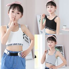 キッズ タンクトップ 120 140 白 黒 グレー ホワイト ブラック 灰色 女の子 ブラトップ ダンス インナー 韓国