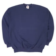 未使用 デッドストック ジャージーズ JERZEES 90s 00s 90年代 2000年代 ブランクスウェット 無地 クルーネック USA ヴィンテージ アメリカ 古着 スウェットシャツ トレーナー ネイビー 紺 XL【中古】